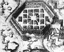 Illustration of Battle of 1615 from Cartier's Voyages to New France